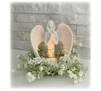 Dulaya Memories In Art Estatua de ángel conmemorativo con Vela LED, Regalos de condolencias con Tarjeta de condolencias o Decoraciones de celebración de la Vida