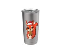Dulce ardilla le gusta la Navidad y tiene una nuez Vaso térmico de acero inoxidable de doble pared