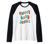 Dulce Bebé Jesús Cumpleaños Cristiano Navidad Creyente Dios Camiseta Manga Raglan
