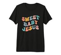 Dulce Bebé Jesús Retro Cristiano Creyente Dios Fe Oración Camiseta Premium