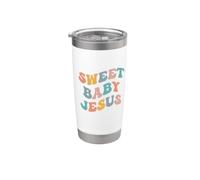 Dulce Bebé Jesús Retro Cristiano Creyente Dios Fe Oración Vaso térmico de acero inoxidable de doble pared