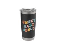 Dulce Bebé Jesús Retro Cristiano Creyente Dios Fe Oración Vaso térmico de acero inoxidable de doble pared