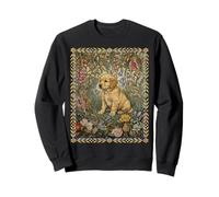 Dulce Cachorro Golden Retriever con Estampado Floral Vintage Sudadera