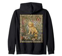 Dulce Cachorro Golden Retriever con Estampado Floral Vintage Sudadera con Capucha