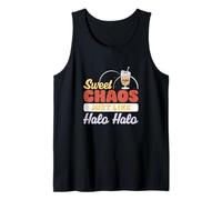 Dulce Caos Como Halohalo Divertido Filipino Postre Amante Camiseta sin Mangas