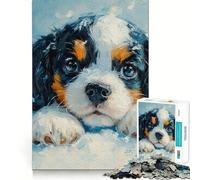 Dulce Cavalier King Charles Spaniel en la Nieve 无 Rompecabezas de 1000 Piezas para Adolescentes, Juguete de Habilidad, sin estrés, Corte Exacto, Regalo Encantador 50x75cm