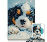 Dulce Cavalier King Charles Spaniel en la Nieve 无 Rompecabezas de 1000 Piezas para Adolescentes, Juguete para ejercitar el Cerebro, Escape Tranquilo, Arte, Montaje, Regalo considerado 38x52cm