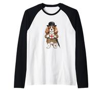 Dulce Cavalier King Spaniel Perro Taza Café Bandera de Inglaterra Camiseta Manga Raglan
