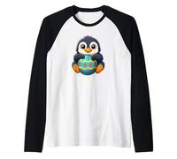Dulce dibujos animados pingüino Pascua huevo celebración Camiseta Manga Raglan