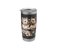 Dulce Divertido Cairn Terrier Perros Whisky Amor Escocia Vaso térmico de acero inoxidable de doble pared