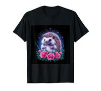 Dulce erizo con hermosas flores Camiseta