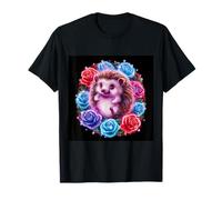 Dulce erizo con hermosas flores Camiseta