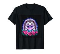 Dulce erizo con hermosas flores Camiseta