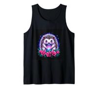 Dulce erizo con hermosas flores Camiseta sin Mangas