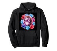 Dulce erizo con hermosas flores Sudadera con Capucha