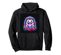 Dulce erizo con hermosas flores Sudadera con Capucha