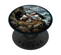 Dulce frailecillo observador de Aves Primavera Aves Marinas PopSockets PopGrip Adhesivo