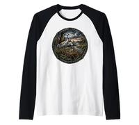 Dulce grúa observador de Aves pájaro de la Felicidad y la prudencia Camiseta Manga Raglan