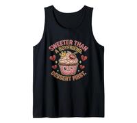 Dulce Lindo Postre Kawaii Primer Cupcake Divertido San Valentín Camiseta sin Mangas