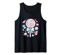 Dulce Lollipop Candy Pastel Gummy Bear Heart Sugar Treats Camiseta sin Mangas