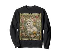 Dulce maltés con un Lazo de Cinta Vintage Sudadera