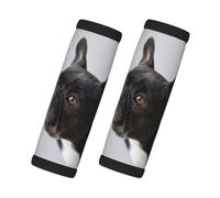 Dulce mascota, lindo cachorro de bulldog francés negro, 2 piezas de fundas para asas de equipaje, cubiertas suaves y cómodas para asas de equipaje. Etiqueta para equipaje.