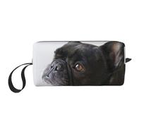 Dulce Mascota Lindo Cachorro de Bulldog francés Negro, Bolsa de Maquillaje Bolsa de cosméticos Bolsa de artículos de tocador de Viaje portátil Bolsa de Maquillaje