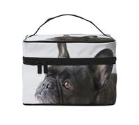 Dulce Mascota Lindo Cachorro de Bulldog francés Negro, Bolsa de Maquillaje Bolsa de cosméticos Bolsa de Aseo de Viaje portátil Estuche para lápices