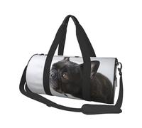 Dulce Mascota Lindo Cachorro de Bulldog francés Negro, Bolsa de Viaje de Gran Capacidad, Bolso Redondo, Bolsa de Viaje Deportiva, Bolsa de Mano, Bolsa de Fitness