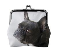 Dulce Mascota, Lindo Cachorro de Bulldog francés Negro,Monedero de Piel sintética, Carteras pequeñas, Monedero con Cierre de Broche