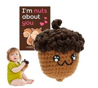 Dulce muñeca de Bellota de Punto - Mini de Peluche de Nuez de Ganchillo | Expresión Alegre, Estilo Artesanal, construcción Ligera, Recuerdo atento para Amigos, colegas, Adultos, escritorios