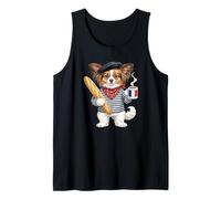 Dulce Papillon-Enano Español Perro Café Francia Bandera Camiseta sin Mangas
