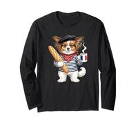 Dulce Papillon-Enano Español Perro Café Francia Bandera Manga Larga
