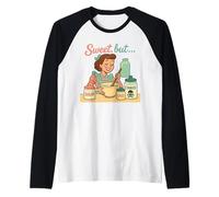 Dulce Pero Psycho Retro Humor Oscuro Vintage Camiseta Manga Raglan