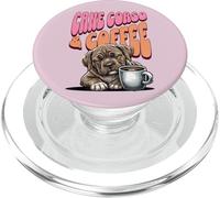 Dulce Perro Cachorro de caña Corso y una Taza de café por la mañana PopSockets PopGrip para MagSafe
