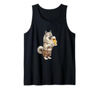 Dulce Perro Eurasier alemán Bebiendo Cerveza Bandera de Alemania Camiseta sin Mangas