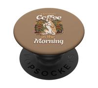 Dulce Perro Galgo Whippet y una Taza de café por la mañana PopSockets PopGrip Adhesivo