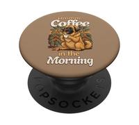 Dulce Perro Leonberg y una Taza de café por la mañana PopSockets PopGrip Adhesivo