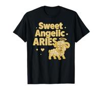 Dulce regalo angelical Aries: regalo del zodiaco dorado y diamante Camiseta