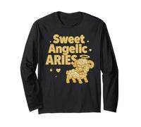 Dulce regalo angelical Aries: regalo del zodiaco dorado y diamante Manga Larga