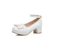 Dulce Rosa Lolita Zapatos de Las Mujeres de tacón Medio Mary Jane Zapatos Candy Cute Round Toe Tacones Altos Adolescente Cosplay Tea Party Zapatos de Moda Falda Kawaii