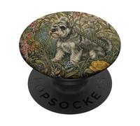 Dulce Schnauzer Miniatura en el Antiguo jardín inglés PopSockets PopGrip Adhesivo