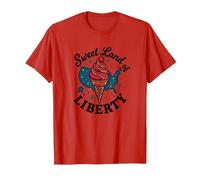 Dulce Tierra De La Libertad Camiseta, Hombre, Rojo, XXL