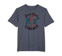 Dulce Tierra De La Libertad Camiseta, Hombre Tallas Grandes, Azul Jaspeado, 2X Alto