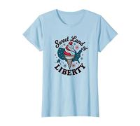 Dulce Tierra De La Libertad Camiseta, Mujer, Azul Bebé, M