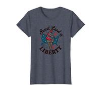 Dulce Tierra De La Libertad Camiseta, Mujer, Azul Jaspeado, XL