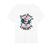 Dulce Tierra De La Libertad Camiseta, Mujer Tallas Grandes, Blanco, 1XL Grande