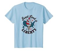 Dulce Tierra De La Libertad Camiseta, Niños, Azul Bebé, 10 años
