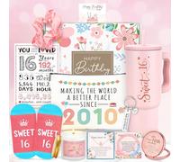 Dulces 16 regalos para niñas, regalos de feliz cumpleaños 16 para niñas, regalo de 16 años para niñas de 16 años, a la moda 2025, rosa de 16 años, ideas de regalo de cumpleaños para niñas de 16 años