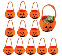 Dulces Calabaza,Regalo Calabaza con asa Superior Grimace | Soporte Caramelo Dulce no Tejido, Bolsas 12 Piezas, favores Fiesta